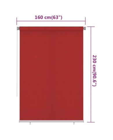 Store roulant d'extérieur 160x230 cm Rouge PEHD