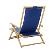 Chaise de relaxation inclinable Bleu marine Bambou et tissu