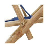 Chaise de relaxation inclinable Bleu marine Bambou et tissu