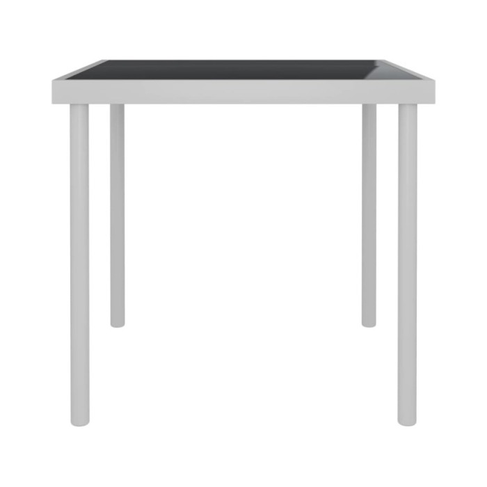 Table à dîner d'extérieur Gris clair 80x80x72 cm Verre et acier