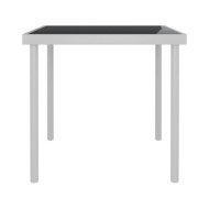 Table à dîner d'extérieur Gris clair 80x80x72 cm Verre et acier