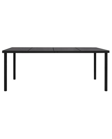 Table de jardin 190x90x74 cm Noir Acier