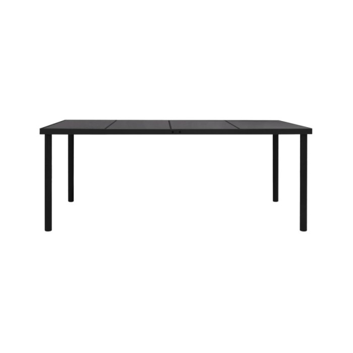 Table de jardin 190x90x74 cm Noir Acier