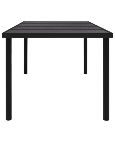 Table de jardin 190x90x74 cm Noir Acier