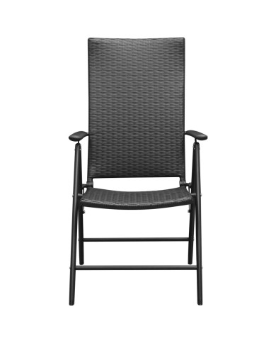 Chaises de jardin 4 pcs Résine tressée Noir