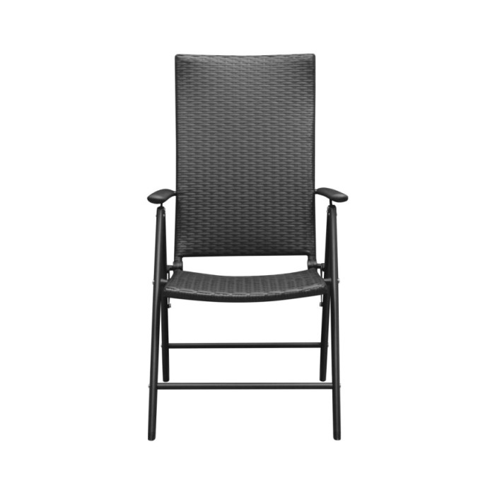 Chaises de jardin 4 pcs Résine tressée Noir
