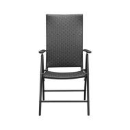 Chaises de jardin 4 pcs Résine tressée Noir