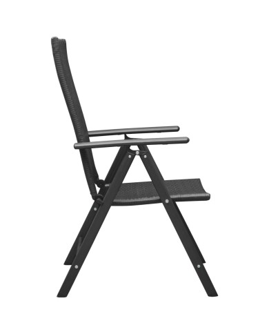 Chaises de jardin 4 pcs Résine tressée Noir