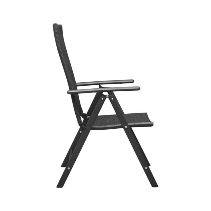 Chaises de jardin 4 pcs Résine tressée Noir