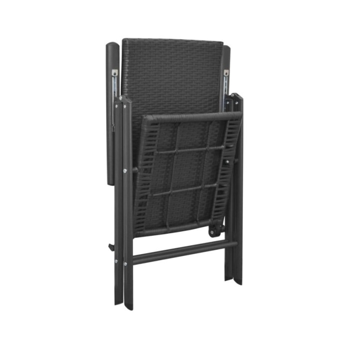 Chaises de jardin 4 pcs Résine tressée Noir