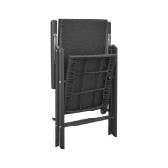 Chaises de jardin 4 pcs Résine tressée Noir