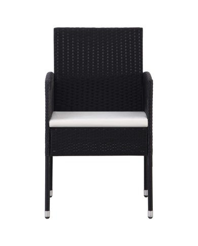 Chaises de jardin 4 pcs Résine tressée Noir
