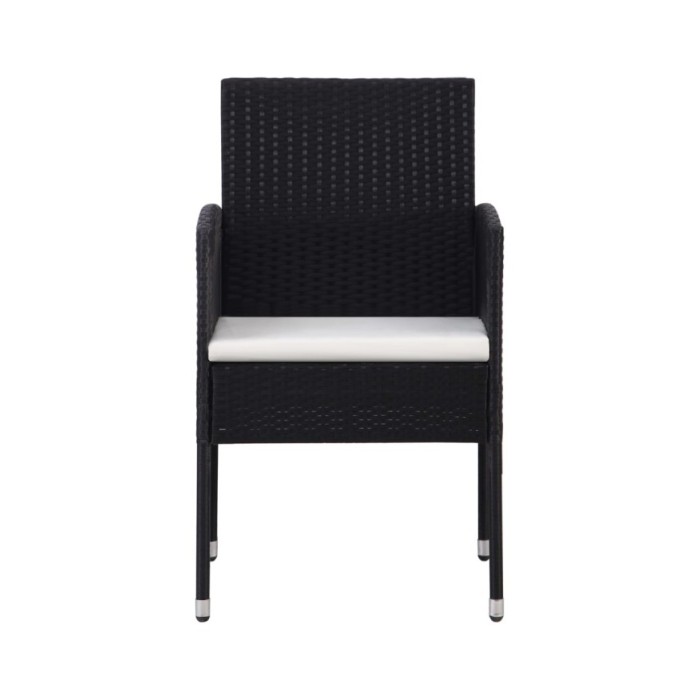 Chaises de jardin 4 pcs Résine tressée Noir