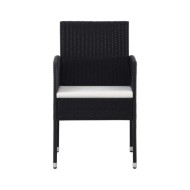 Chaises de jardin 4 pcs Résine tressée Noir