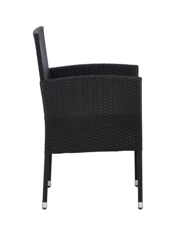 Chaises de jardin 4 pcs Résine tressée Noir