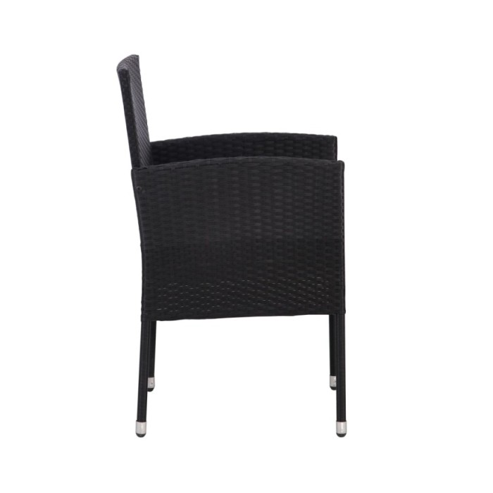 Chaises de jardin 4 pcs Résine tressée Noir