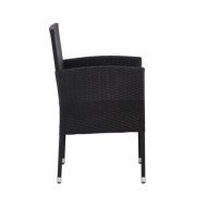 Chaises de jardin 4 pcs Résine tressée Noir
