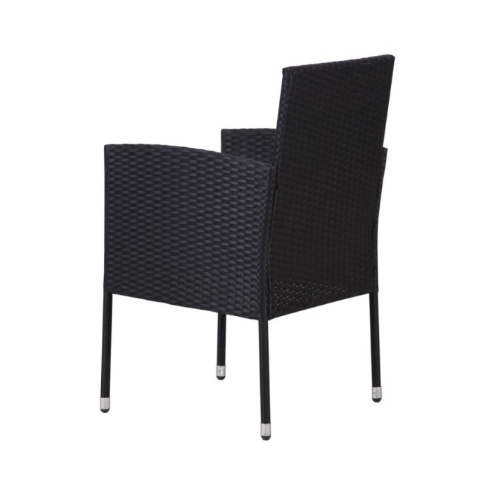 Chaises de jardin 4 pcs Résine tressée Noir