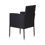 Chaises de jardin 4 pcs Résine tressée Noir
