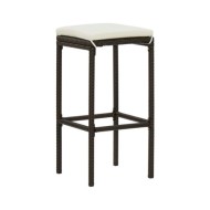 Tabourets de bar avec coussins 4 pcs Marron Résine tressée