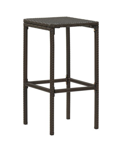 Tabourets de bar avec coussins 4 pcs Marron Résine tressée
