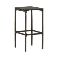 Tabourets de bar avec coussins 4 pcs Marron Résine tressée