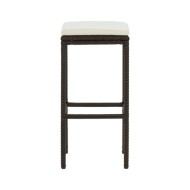 Tabourets de bar avec coussins 4 pcs Marron Résine tressée