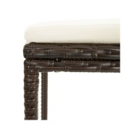 Tabourets de bar avec coussins 4 pcs Marron Résine tressée