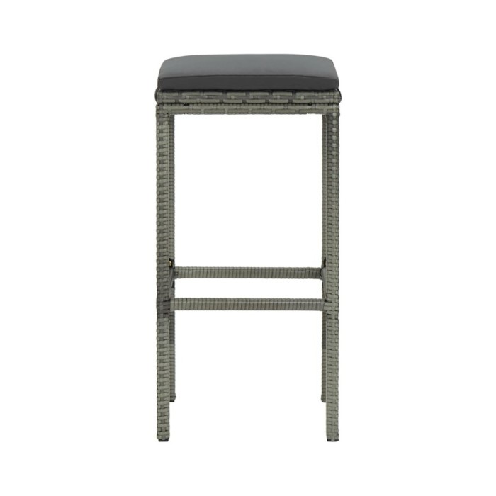 Tabourets de bar avec coussins 6 pcs Gris Résine tressée