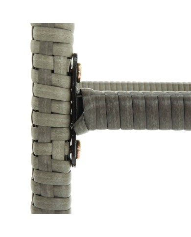 Tabourets de bar avec coussins 6 pcs Gris Résine tressée