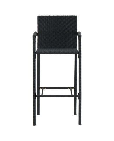 Tabourets de bar 4 pcs Noir Résine tressée