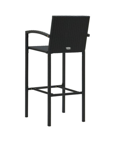 Tabourets de bar 4 pcs Noir Résine tressée