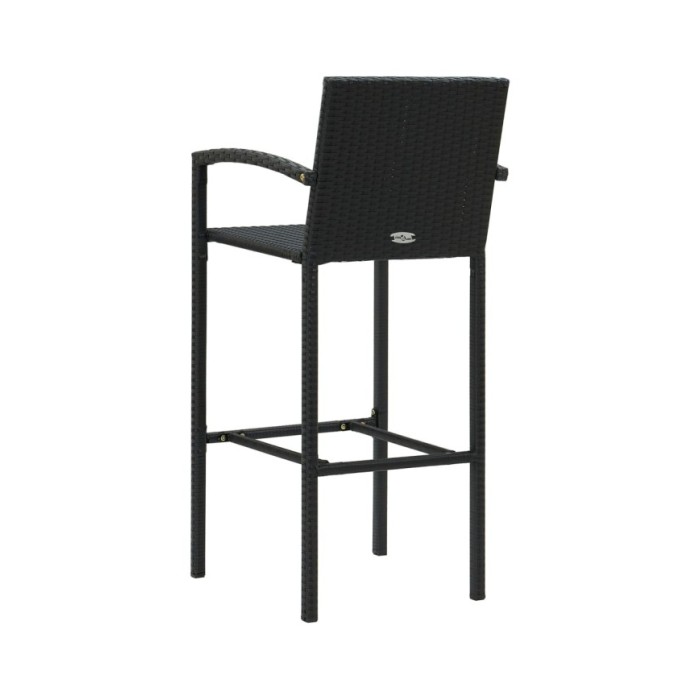 Tabourets de bar 4 pcs Noir Résine tressée