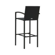 Tabourets de bar 4 pcs Noir Résine tressée