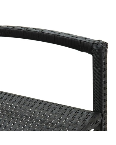 Tabourets de bar 4 pcs Noir Résine tressée