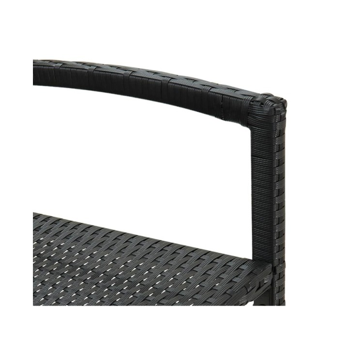 Tabourets de bar 4 pcs Noir Résine tressée