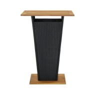 Table de bar Noir 80x80x110 cm Résine tressée et bois d'acacia