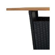 Table de bar Noir 80x80x110 cm Résine tressée et bois d'acacia