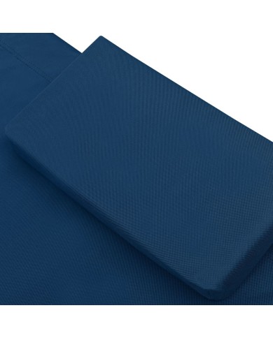 Lit de repos d'extérieur avec auvent et oreiller Bleu