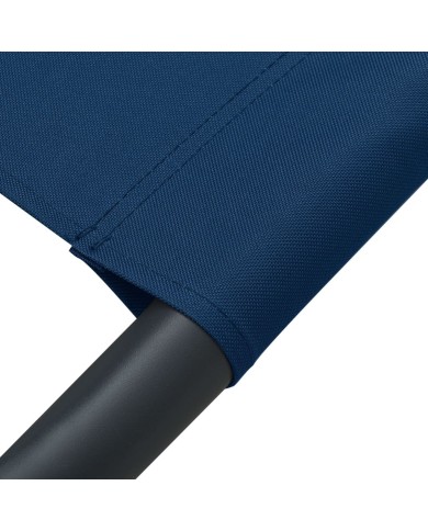 Lit de repos d'extérieur avec auvent et oreiller Bleu