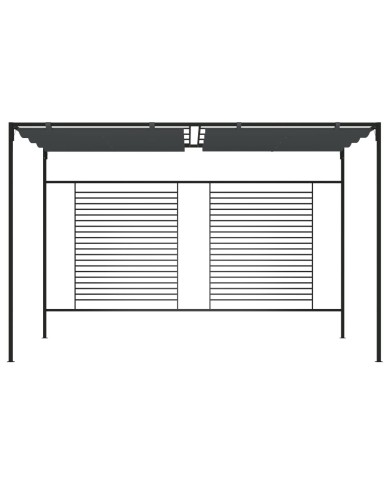 Belvédère avec auvent rétractable 4x3x2,3 m Anthracite 180 g/m²