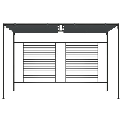 Belvédère avec auvent rétractable 4x3x2,3 m Anthracite 180 g/m²