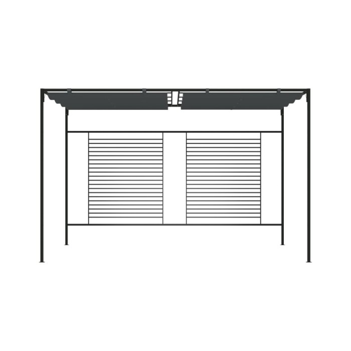 Belvédère avec auvent rétractable 4x3x2,3 m Anthracite 180 g/m²