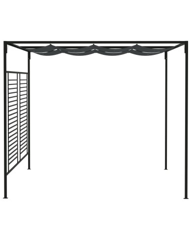 Belvédère avec auvent rétractable 4x3x2,3 m Anthracite 180 g/m²