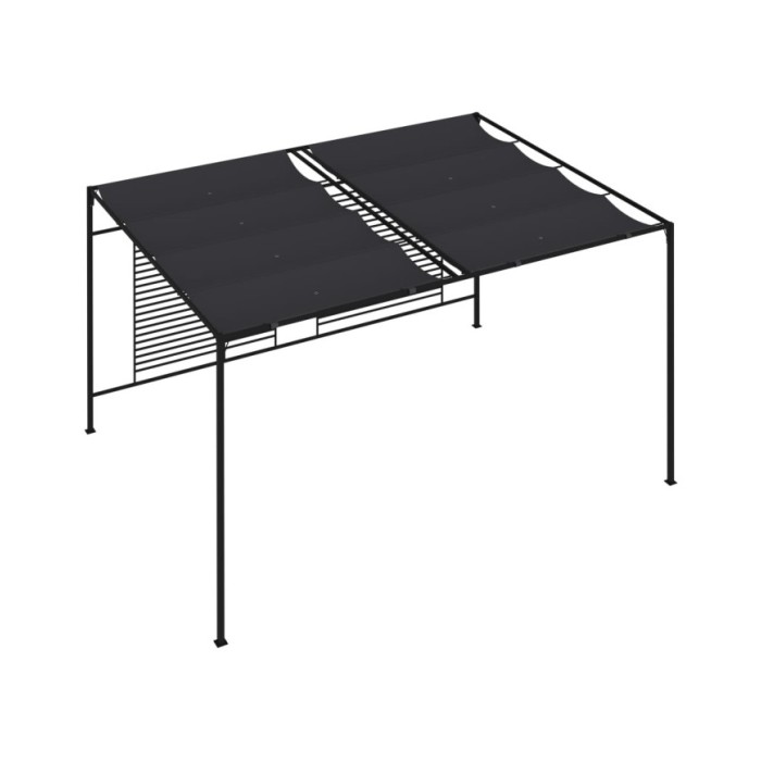 Belvédère avec auvent rétractable 4x3x2,3 m Anthracite 180 g/m²