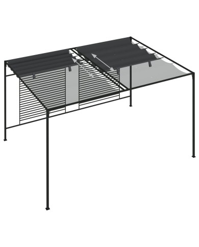 Belvédère avec auvent rétractable 4x3x2,3 m Anthracite 180 g/m²