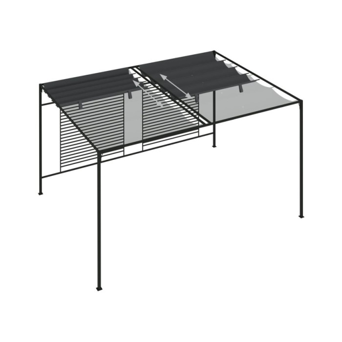 Belvédère avec auvent rétractable 4x3x2,3 m Anthracite 180 g/m²