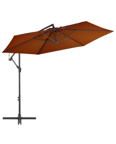 Parasol déporté avec mât en aluminium Terre cuite 300 cm