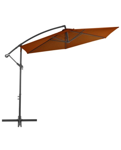 Parasol déporté avec mât en aluminium Terre cuite 300 cm