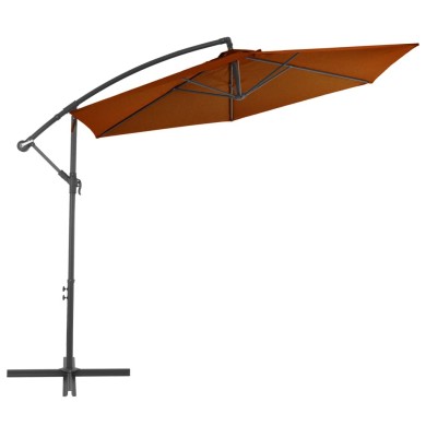 Parasol déporté avec mât en aluminium Terre cuite 300 cm